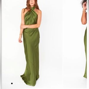 Show Me Your MuMu Olive Green Maxi Dress